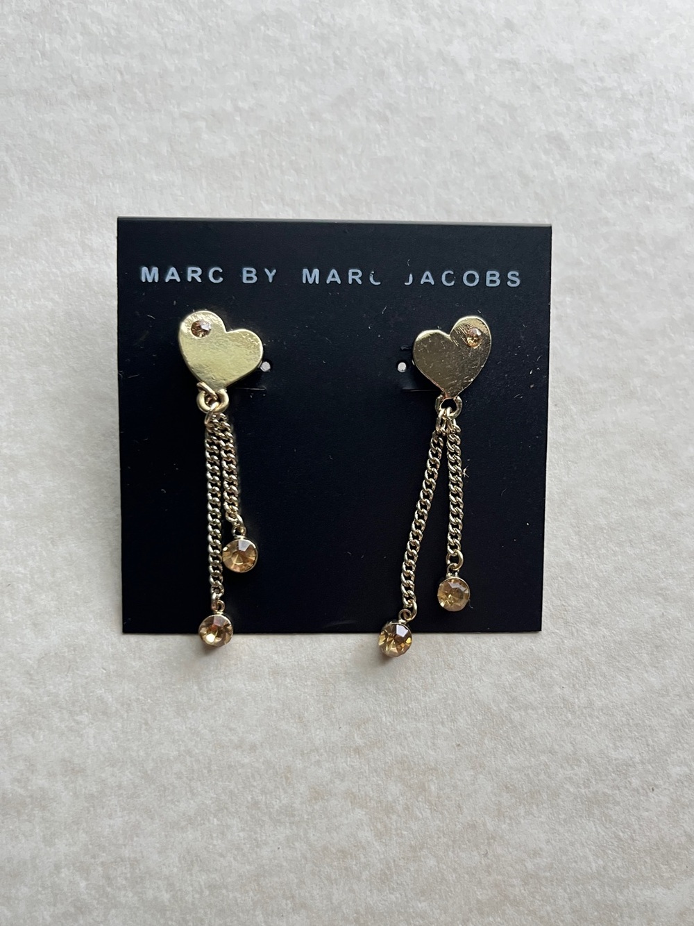 Marc by Marc Jacobs Gold Heart Drop Earrings - Gold